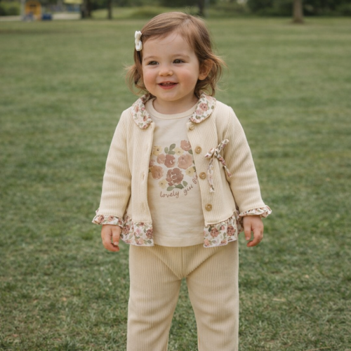 Βαμβακερό Σετάκι Ανοιξιάτικο Beige retro set_773360